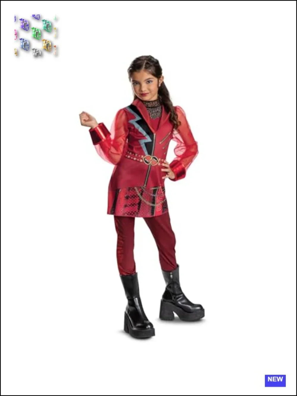 Kids Disney Descendants Red Costume Jumpsuit Halloween Official Wicked